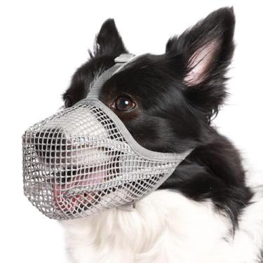 Imagem de Dog Muzzle Crazy Felix Soft Mesh para cães, respirável, cinza XS
