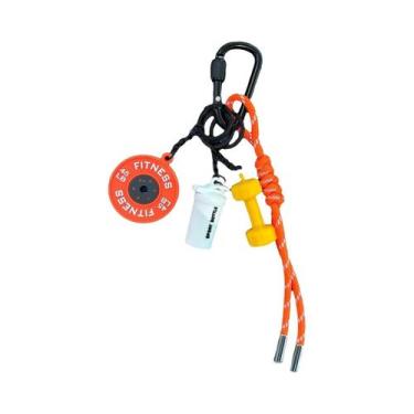 Imagem de Chaveiro Colorido Feito À Mão Com Corda, Pingente De Haltere E Kettleb