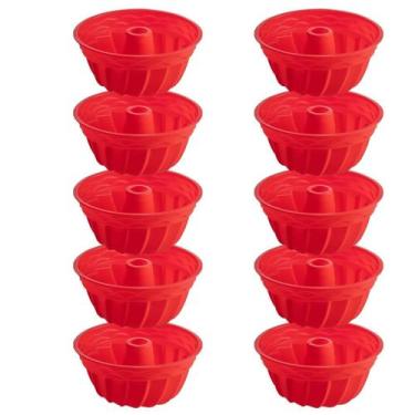 Imagem de Kit 10 Forma Silicone 23,5cm Redonda Sortida Bolo Sobremesa - QUALITY 