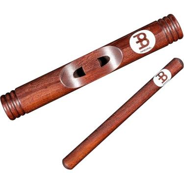 Imagem de Meinl Percussion Palitos de instrumentos musicais de madeira de lei africana com acabamento vermelho, corpo oco — não feito na China — para vivo, estúdio e salas de aula, garantia de 2 anos (CL3RW)