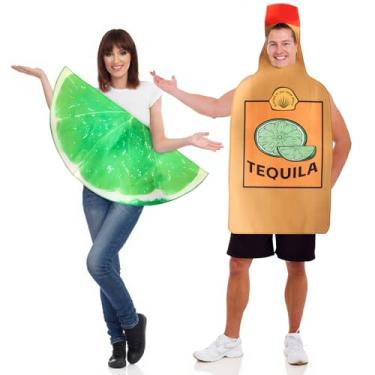 Imagem de HAEFOO Couples Halloween Costume Funny Costumes for Adults Tequila and Lime Costume Adult Free Size Womens and Mens Funny Food Costume for Halloween Parties