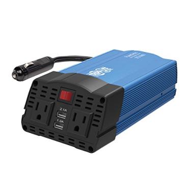 Imagem de Tripp Lite 375W Compact Portable Car Power Energy Inversor 2 Outlet 12V Dc A 120V Ca Com Portas De Carregamento USB De 2 Portas (Pv375Usb) Preto Azul