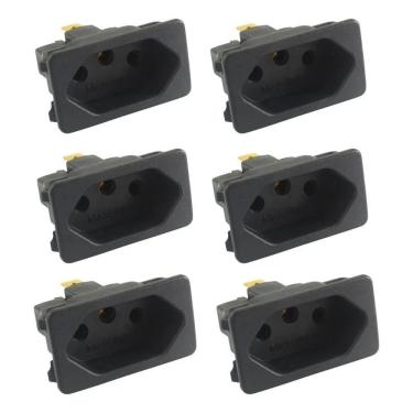 Imagem de 2X Kit 6 Tomada Margirius Fêmea Painel Embutir 3 Pinos 10A