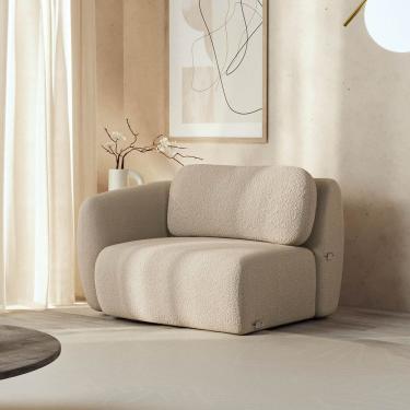 Imagem de Sofá Modular 100cm com Braço Esquerdo Orla Cabecasa Madeiramadeira Areia