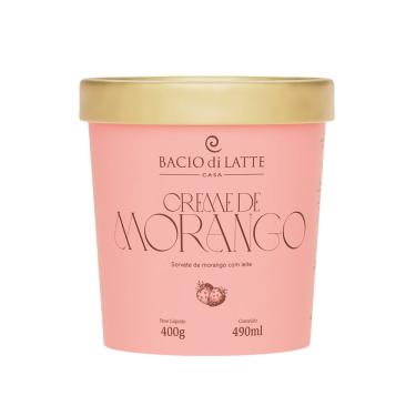 Imagem de Gelato Creme de Morango Bacio di Latte 490ml Pote Artesanal