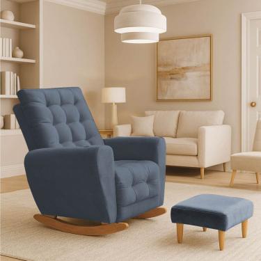 Imagem de Poltrona Amamentação Base Balanço Cecilia Cinza