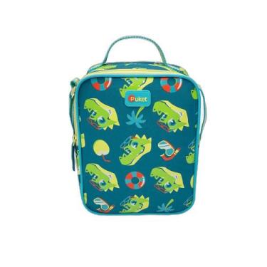 Imagem de Lancheira Térmica Menino Escolar Jacaré Relax Verde Puket, UN, AZUL PE