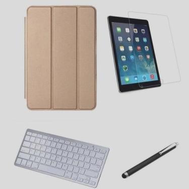 Imagem de Kit Capa Smart Case iPd 9a Geração 10.2 /Can/Pel e Teclado Branco - Do