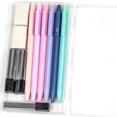 Imagem de Idcrea Conjunto de lapiseiras, cores pastel de 0,5 e 0,7 mm, aderência triangular