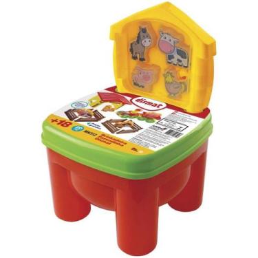 Imagem de Blocos de Montar Brinkadeira Fazendinha Com Cadeirinha 20 Pe - Dismat