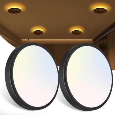 Imagem de Luz de teto zemty 18 cm com luz noturna 1800K, pacote com 2 unidades d