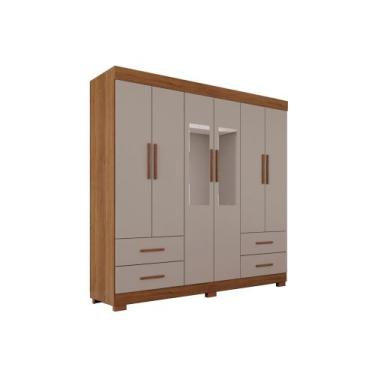 Imagem de Guarda Roupas Casal Texas 6 portas 4 Gavetas com espelho Salleto - Sal