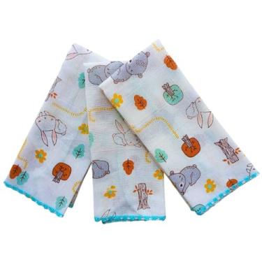 Imagem de Paninho Boca Pano Fralda Enxoval Maternidade 100% Algodão Confortavel Menina Menino (Urso Neutro)