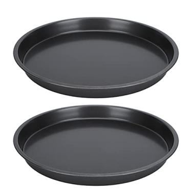Imagem de Conjunto de Panela de Pizza Profissional Com Superfície Antiaderente de Aço Carbono para Cozinha Padaria 2pcs Assadeira Profunda Espessada (25,4 cm/10 pol.)