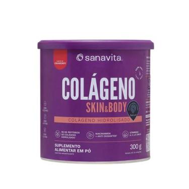 Imagem de Colágeno Skin Body Lata 300g Sanavita Cranberry