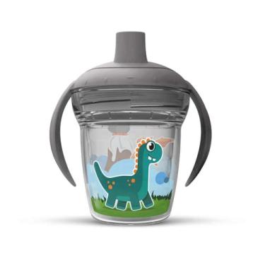 Imagem de Copo Infantil de Transição Dinossauros 170 ml Antivazamento (Cinza)