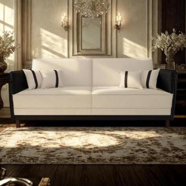 Imagem de Sofá Modular 3 Lugares Filipi 2,12m material sintético Bege - material