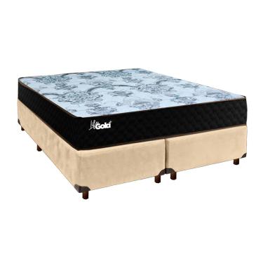 Imagem de Conjunto Cama Box Blindado Casal + Colchão Molas Ensacadas Life Gold Paropas