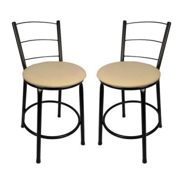 Imagem de Kit 2 Banqueta Baixa 3 Arames Para Cozinha, Balcão e Bancada - ESPAÇO 