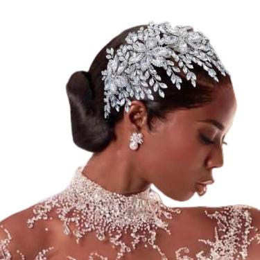 Imagem de Acessórios de cabelo de noiva Mpoikba Bride Headband Rhinestone