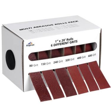 Imagem de Rolo de tecido de esmeril Alytree 6M, lixa vermelha 80-600 Grit com di
