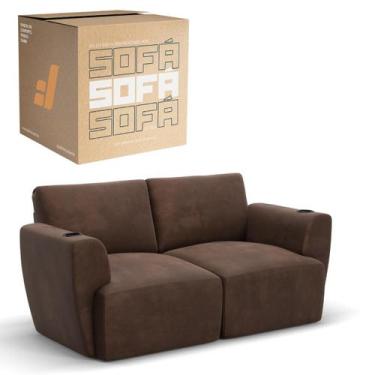 Imagem de Sofá 2 Lugares Sala De Estar em Tecido Suede Modular Damie Na Caixa, M