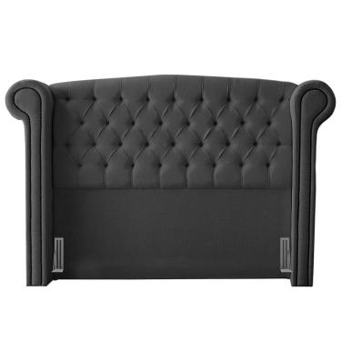 Imagem de Cabeceira Cama Box Casal King Size Adelle 195cm Com Frame Veludo Cinza - Desk Design