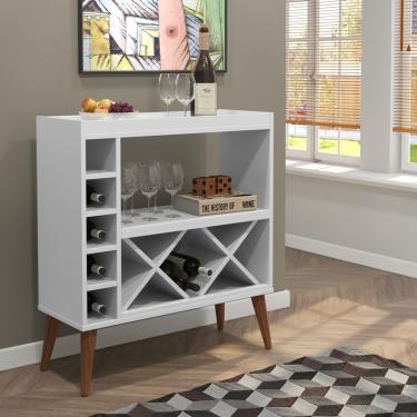 Imagem de Adega Estilo Retrô para bebidas com Pés Palito Style - Branco - Comprar Móveis Em Casa