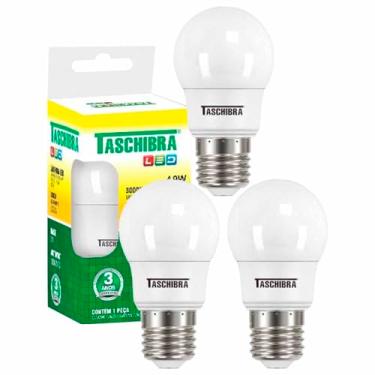 Imagem de 3 Lâmpada Bulbo Led Tkl 30 4,9w E27 Taschibra Luz Quente 3000k