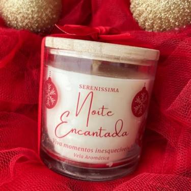 Imagem de Vela Aromática Natal Encantado, Cera de Coco, 200g, 40 Horas de Duração, Decoração Natalina (Brownie Quentinho)