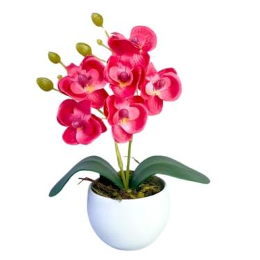 Imagem de Arranjo Orquideas Mini Planta Artificial Seda Decorativa(Pink)