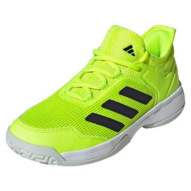 Imagem de adidas Tênis unissex infantil Ubersonic 4, Limão lúcido/aurora preto/jade cristal, 4.5 Big Kid