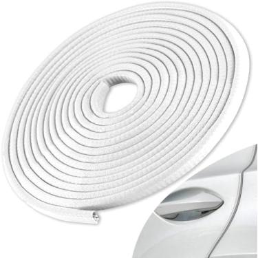 Imagem de SINGARO Protetor De Borda Porta Carro 49 Pés (15 M), Faixa Protetora Entrada Sem Cola, Acabamento Borracha, Aplicável A Carros, Caminhões, Suvs E Quadriciclos, Acessórios Externos (Branco)