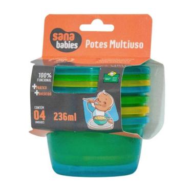 Imagem de Kit com 4 Potes Papinha Multiuso BPA Free Sana Babies Menino