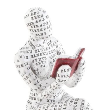 Imagem de Cryfokt Escultura de Uma Mulher Leitora, Enfeite Com Texturas Vibrantes para Decoração de Casa, Chamativo No Jardim e na Casa, Ideia de Presente Perfeita para Aniversários (D)