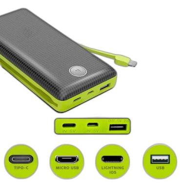 Imagem de Power Bank Portátil 20000Mah Bateria Rápida E Duradoura - Guiro