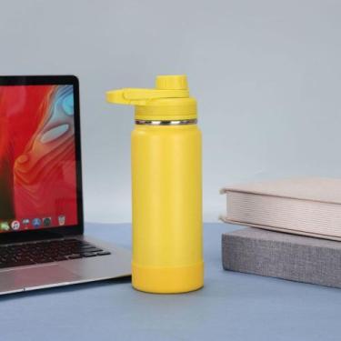 Imagem de Garrafa Térmica Aço Inox + Base da Mesma Cor 1000ml/800ml/600ml/350ml 