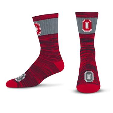 Imagem de For Bare Feet Meia masculina NCAA Ohio State Buckeyes First String Crew Sock Team Color Grande