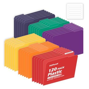Imagem de TOTiyea Pacote com 36 pastas de arquivo coloridas de plástico (120)