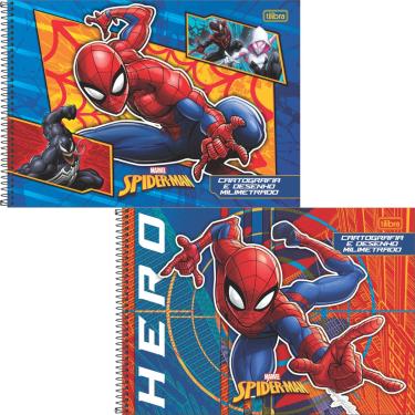 Imagem de CADERNO DE DESENHO E CARTOGRAFIA CD SPIDER MAN 80F - TILIBRA