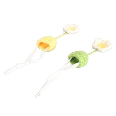 Imagem de Zerodis 2 Peças Chapéus de Malha para Animais Pequenos Brinquedos Chapéu de Hamster Minúsculo Com Alça Ajustável Lindos de Malha à Mão para Lagarto Cobaia Réptil Roupas de Natal Acessórios para