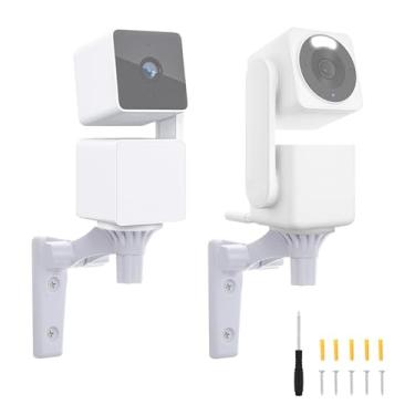 Imagem de Suporte de parede compatível com 2 unidades, suporte de parede ajustável para segurança interna e externa de 180 graus com rosca de 1/4 polegada (a câmera não está incluída)