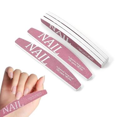 Imagem de 5 peças de lixa de unha rosa 100/180 grãos e buffers premium laváveis quadros de esmeril duráveis para modelar e suavizar todos os tipos de unhas para uso doméstico e salão de beleza