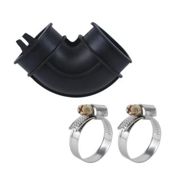 Imagem de WD24X33918 Substituição para máquinas de lavar louça GE bomba de circulação para mangueira de cotovelo de depósito (dois grampos incluídos)