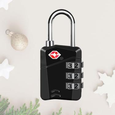 Imagem de Cadeados de bagagem de viagem aprovados pela TSA, cadeado de combinação de metal, cadeados de liga sem chave de 3 dígitos, cadeado compatível aceito para armário de academia, bolsa de golfe, mochila