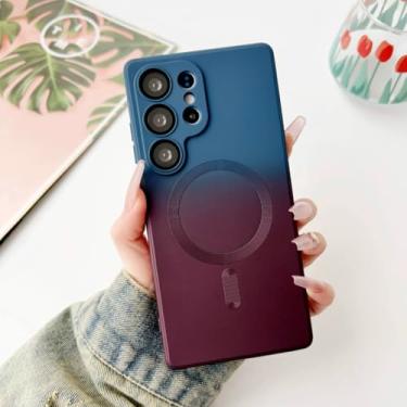 Imagem de MVVKKY Capa magnética de silicone gradiente à prova de choque para Samsung S24Ultra (para Samsung S24Ultra/cor 6)