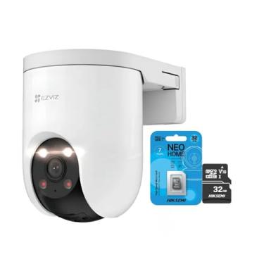 Imagem de Câmera de Segurança Externa H8C Pro 3K Wi-Fi com Visão Noturna e Detecção de Movimento + Cartão MicroSD 32GB