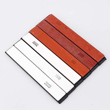 Imagem de Conjunto de pedras de amolar naturais premium, grau profissional, 6 peças, lixa 180 400 800 1500 2000 3000 para facas, tesouras, lâminas de barbear, ferramentas de jardim,