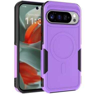 Imagem de Projetada para Google Pixel 10 Pro XL, capa 2 em 1 de grau militar, resistente, à prova de choque, capa protetora para celular Pixel 10 Pro XL (roxa)