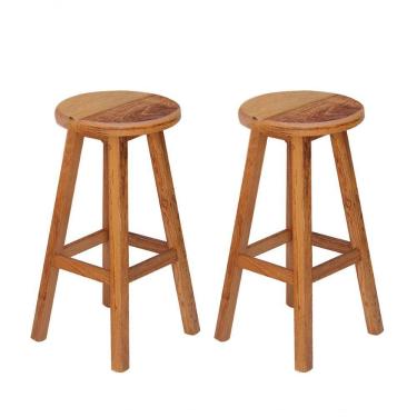 Imagem de Kit 2 Banquetas Alta Sem Encosto Madeira Maciça - Natural